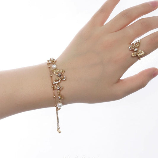 Pulsera de mariposa con degradado de hojas secas