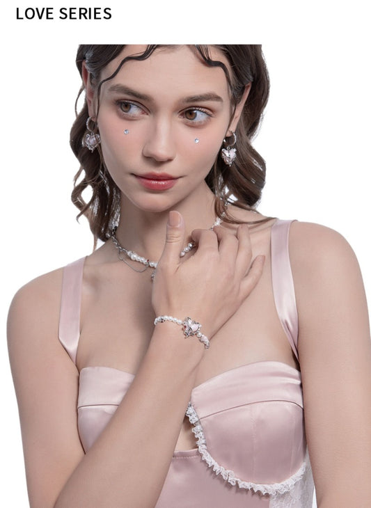 Pulsera de cuentas de corazón de amor