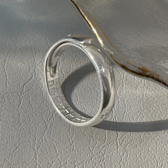 Shiny sterling silver couple ring