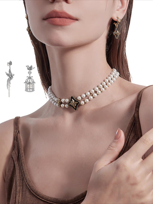 Starburst layered necklace