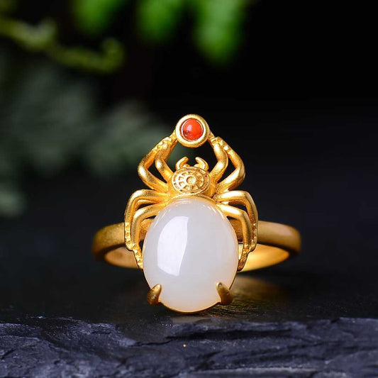 925 Silver Inlaid Hetian Jade Four-Piece Set