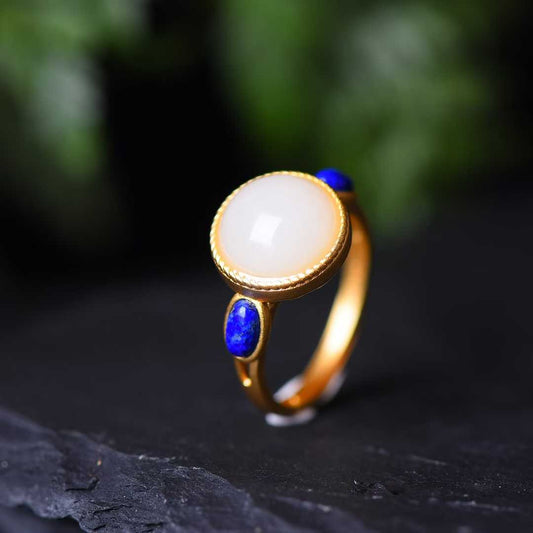 925 Silver Inlaid Hetian Jade Set