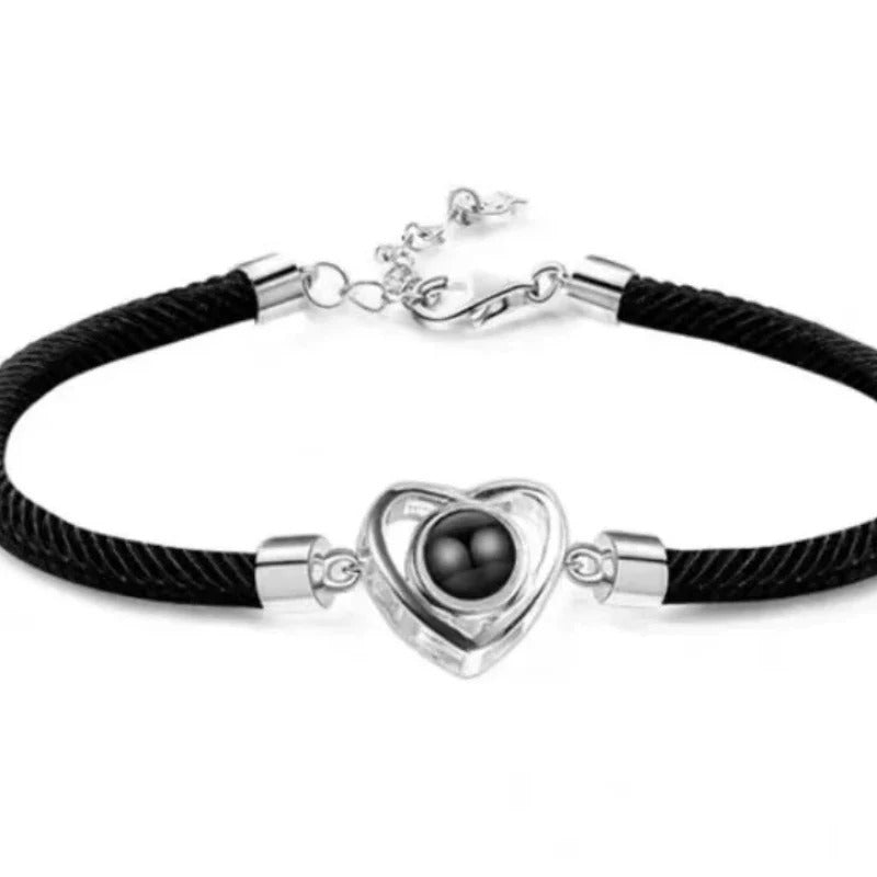 Pulsera de cuerda tejida con proyección de fotos