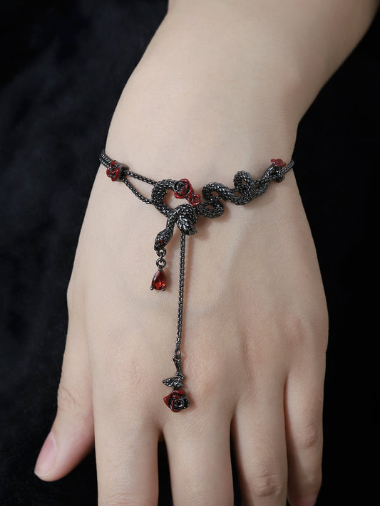 Serpentine rose bracelet