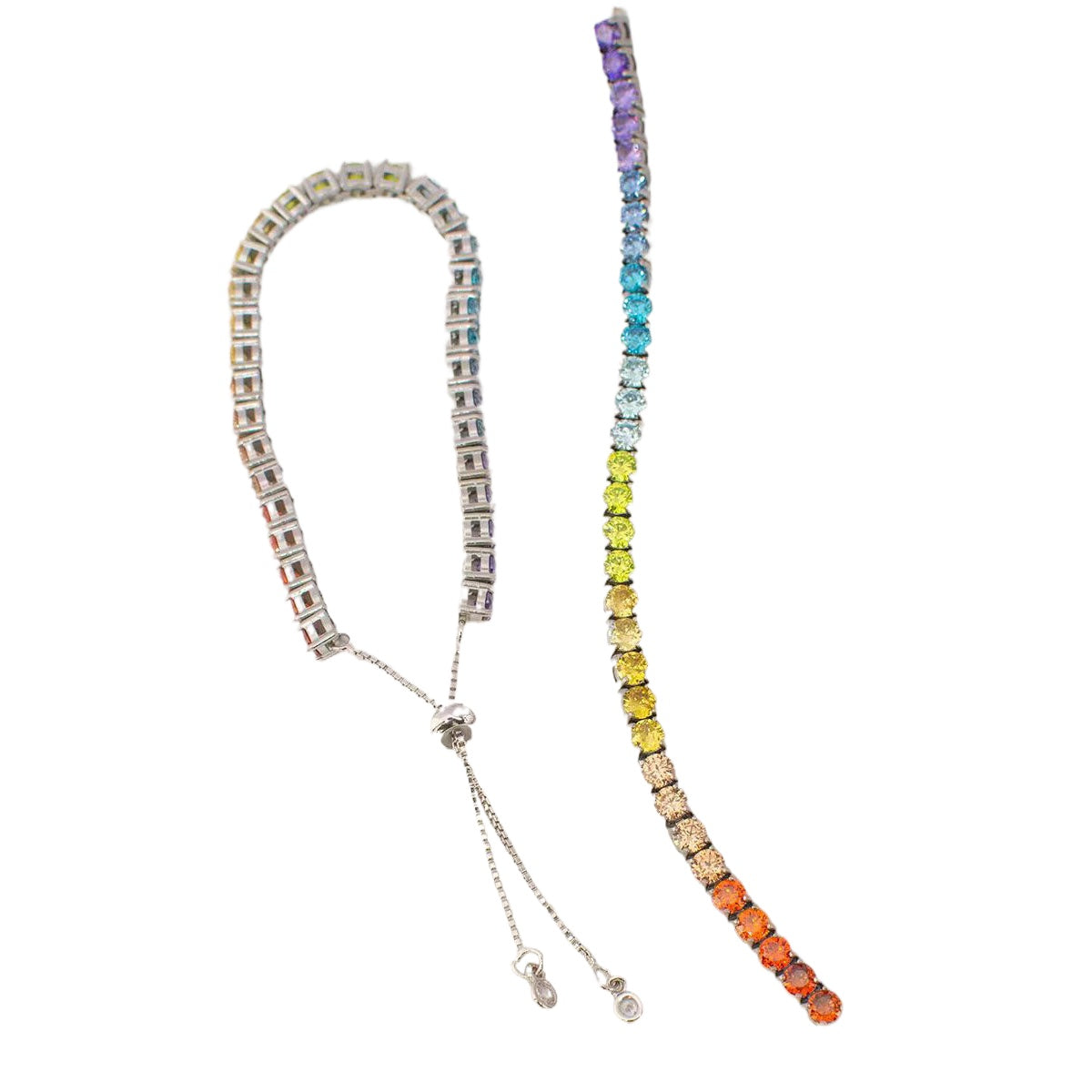 Pulsera Lucky Rainbow con varias hileras de circonitas brillantes✨幸运彩虹闪耀锆石多排手链✨