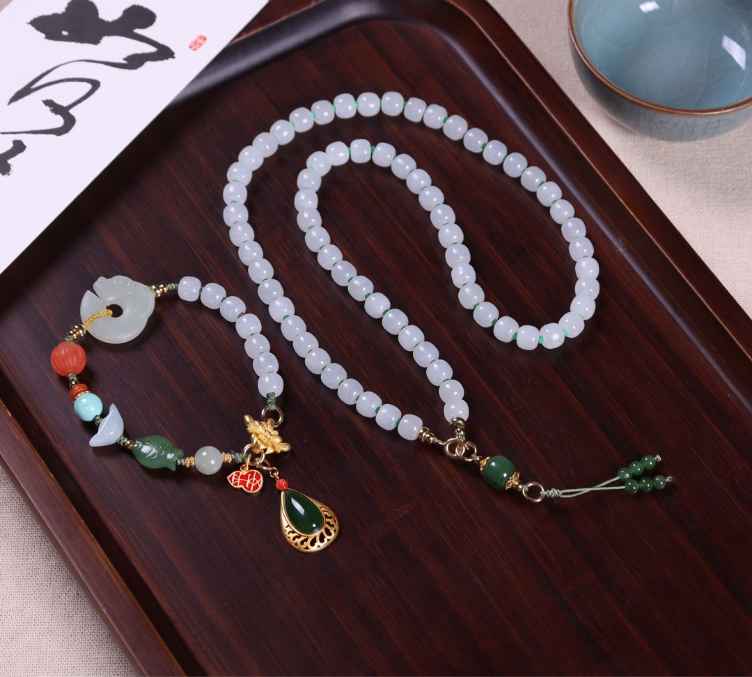 Collar de jade hetiano de doble propósito de moda