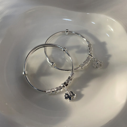 Pulsera de plata de ley con campana de moda personalizada