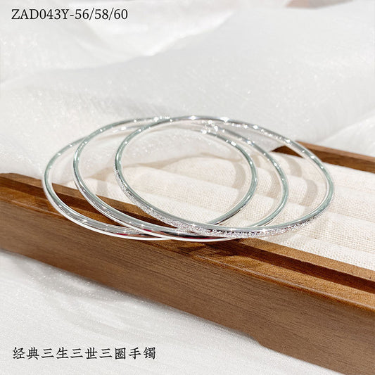 Pulsera de plata de ley sencilla de moda