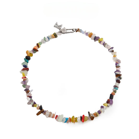 Collar hip hop de forma libre con piedra natural