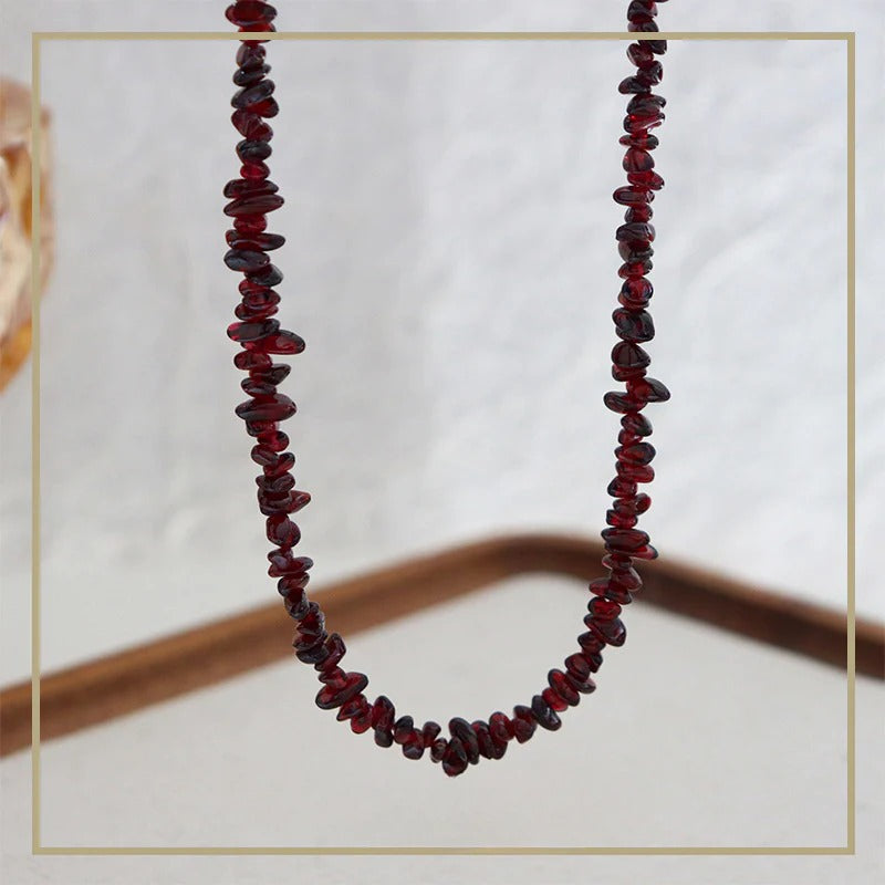 Exquisito collar vintage de piedra natural para mujer