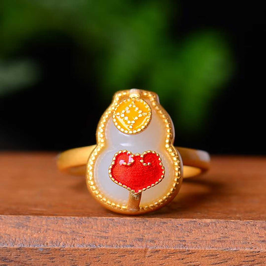 925 Silver Inlaid Hetian Nephrite Jewelry Set