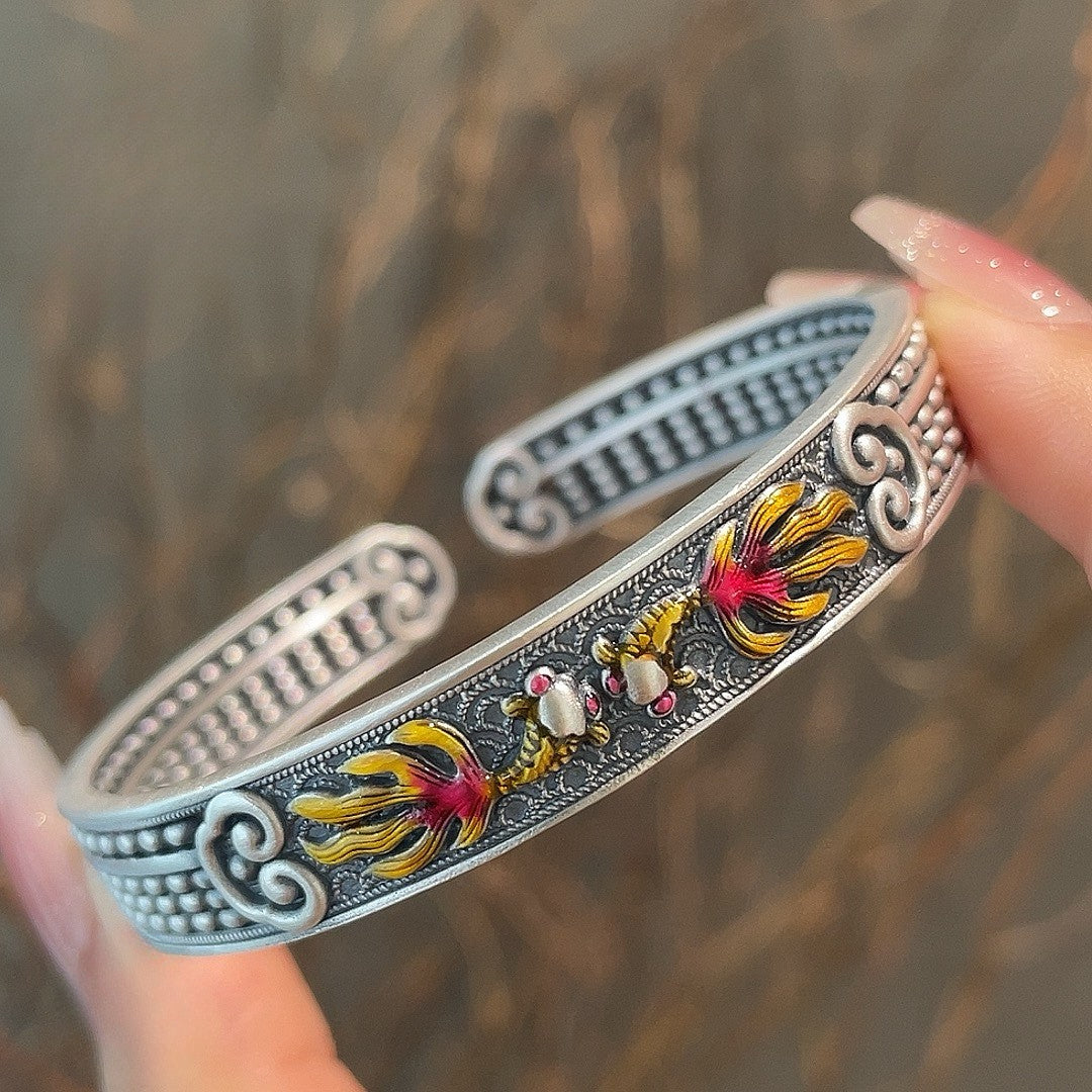 Pulsera de esmalte con ábaco inmóvil Piscis Ruyi