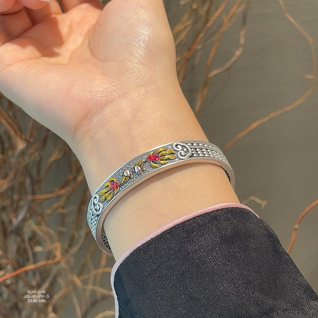 Pulsera de esmalte con ábaco inmóvil Piscis Ruyi