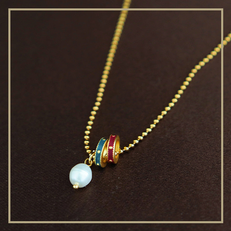 Collar de perlas naturales de agua dulce de colores vintage de primera calidad