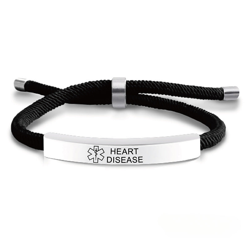 Pulsera recordatoria con logotipo médico grabado con láser