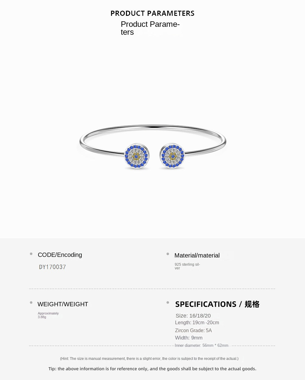 Pulsera de circonita de ojo de diablo moderna y de moda.
