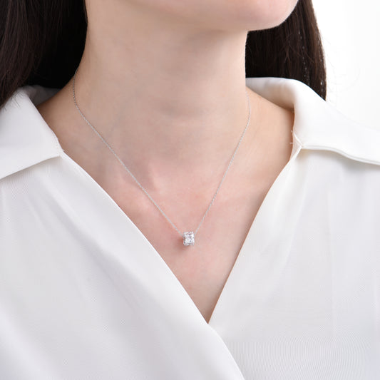Luxury and Noble Square Zirconia Pendant Necklace - jewelryweilin