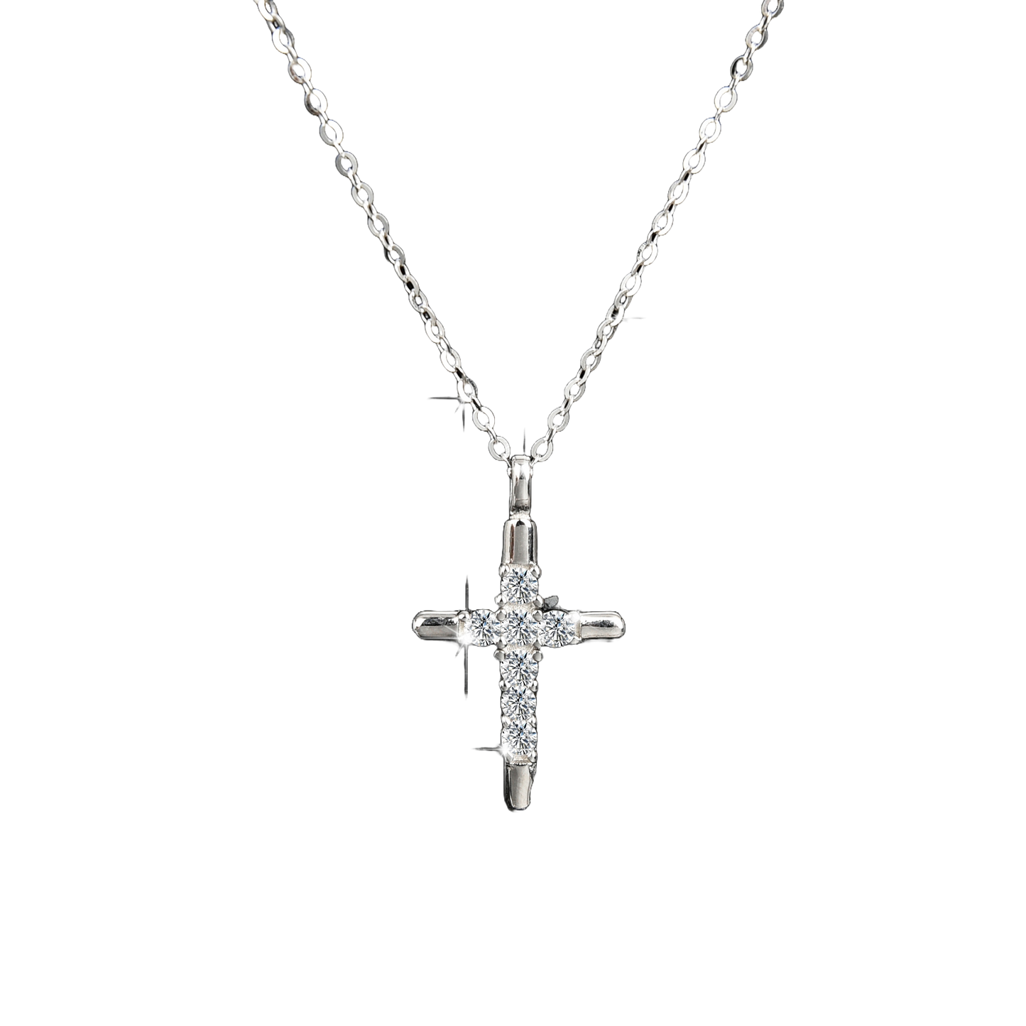 Collar colgante con cruz de fe noble y lujoso