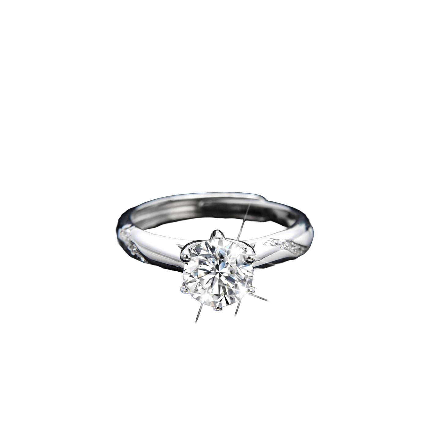 Six-claw zircon ring