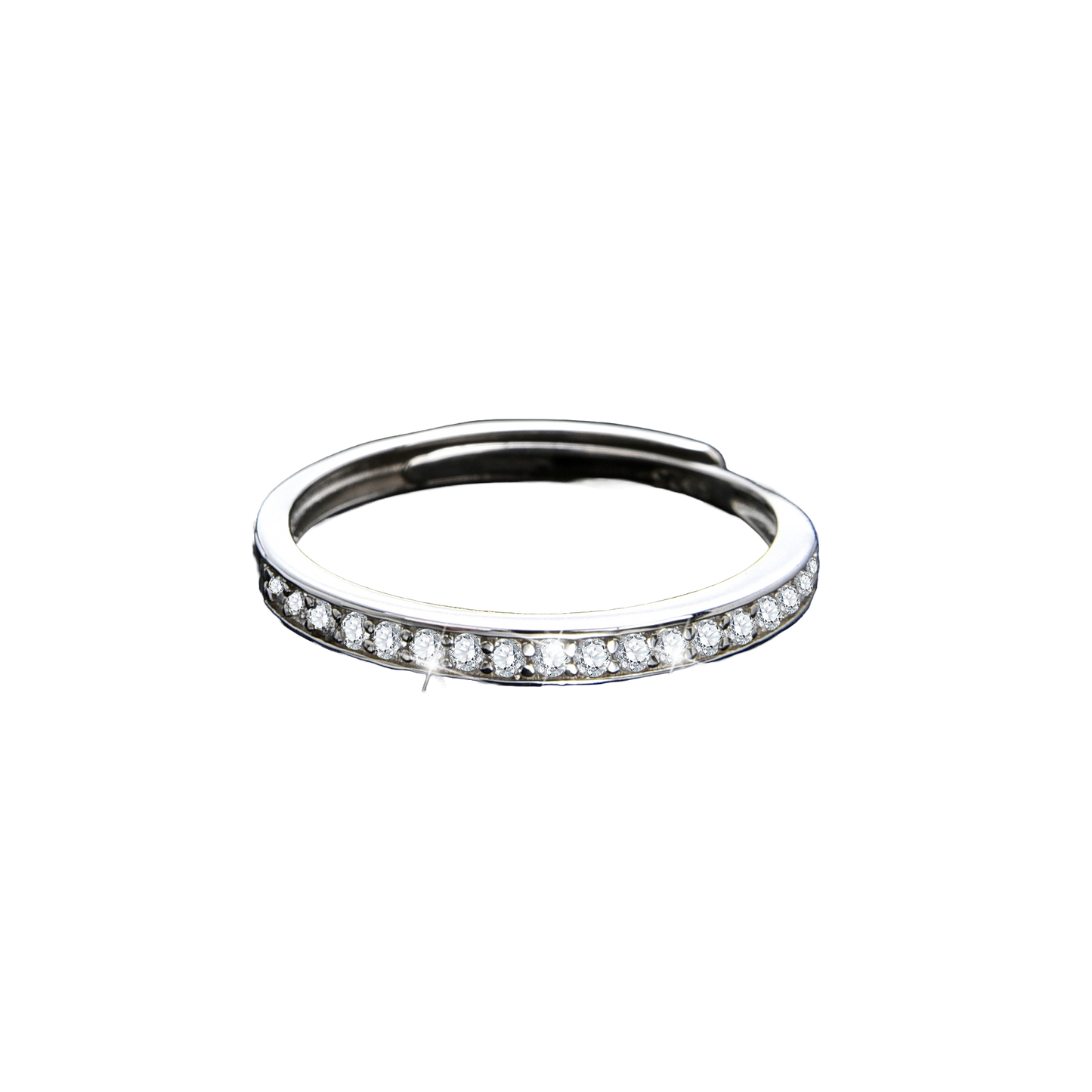 Anillo de circonita de un solo bucle de alta gama simple