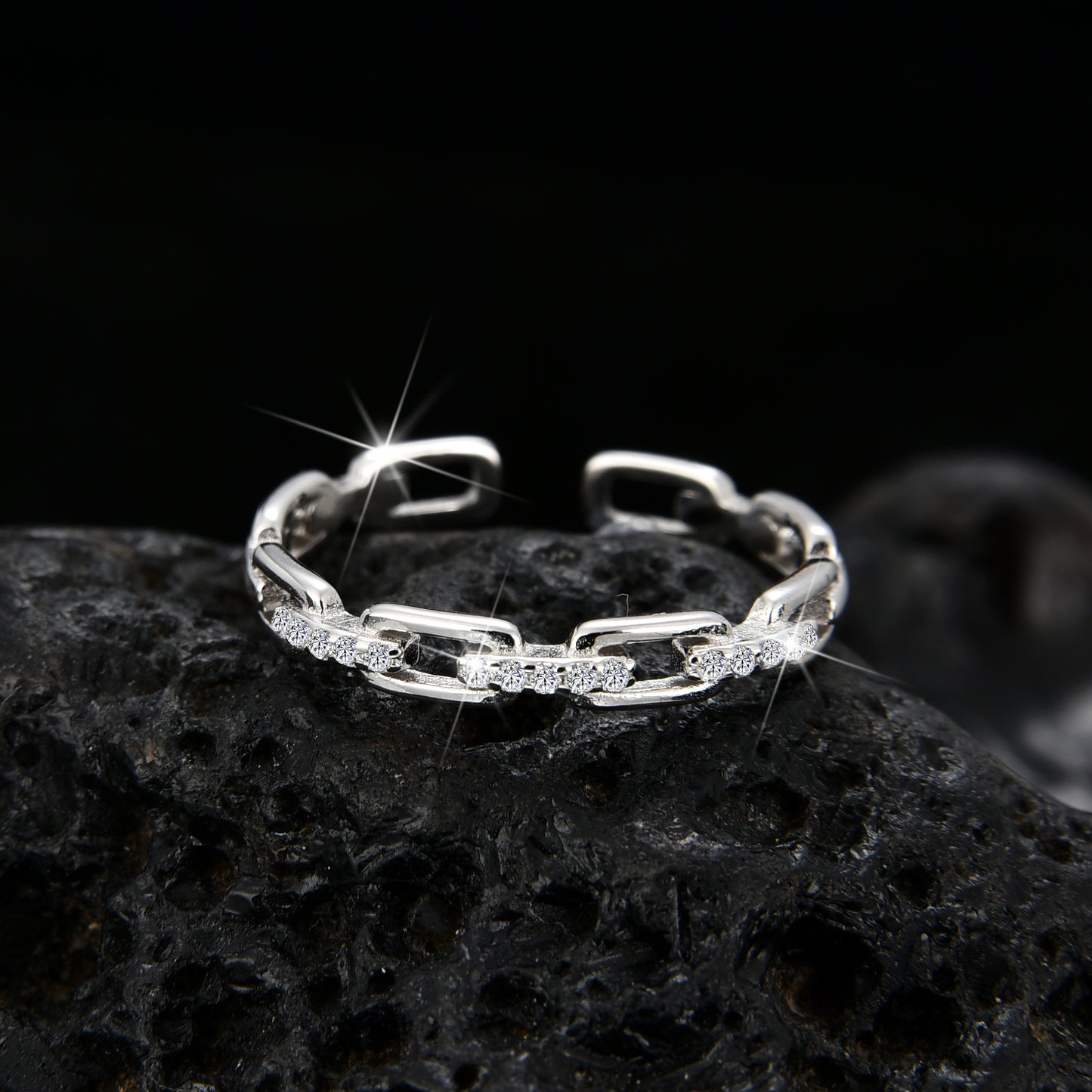 Anillo de aro SX de diseño de alta costura