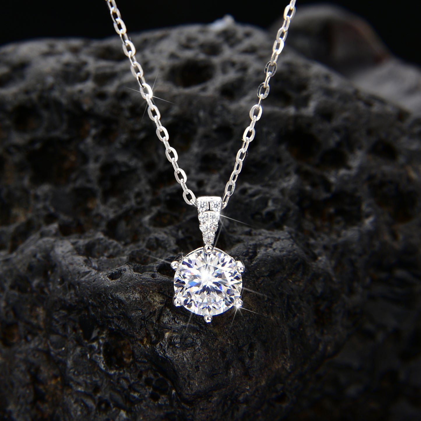 Collar colgante de cristal único noble