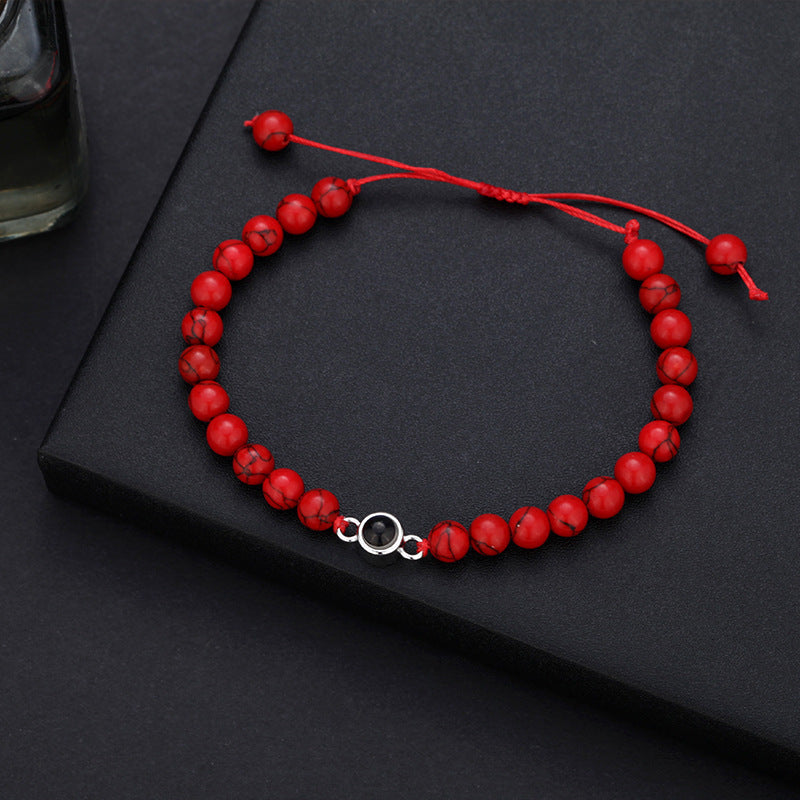 Pulsera turquesa con proyección de fotos