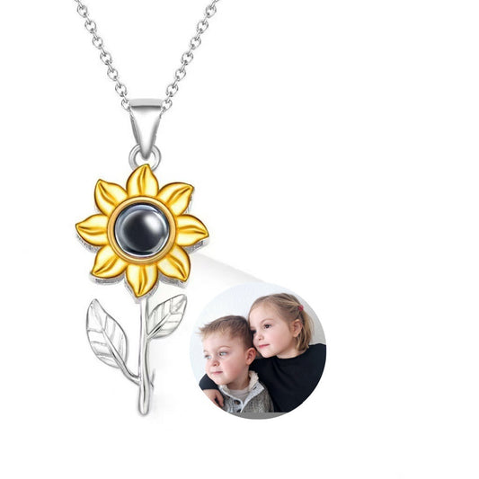 Photo Projection Sunflower Necklace