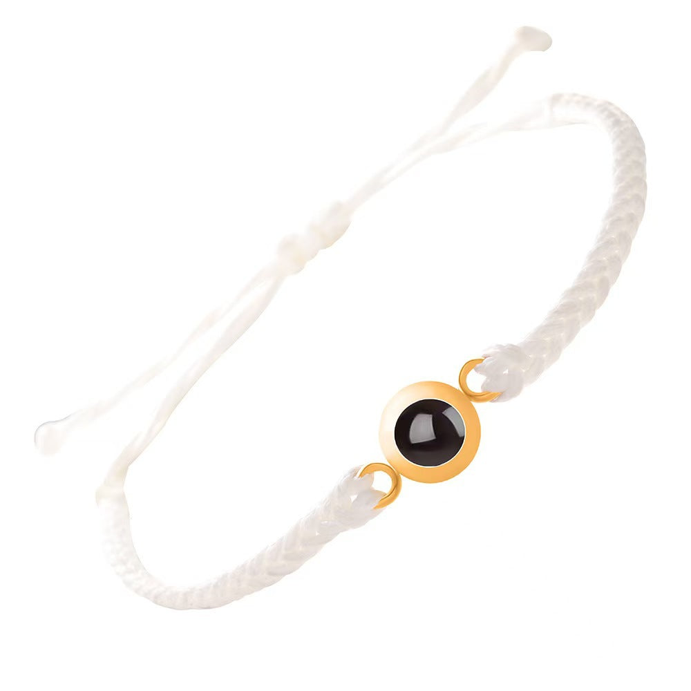 Pulsera de pareja tejida con proyección de fotos