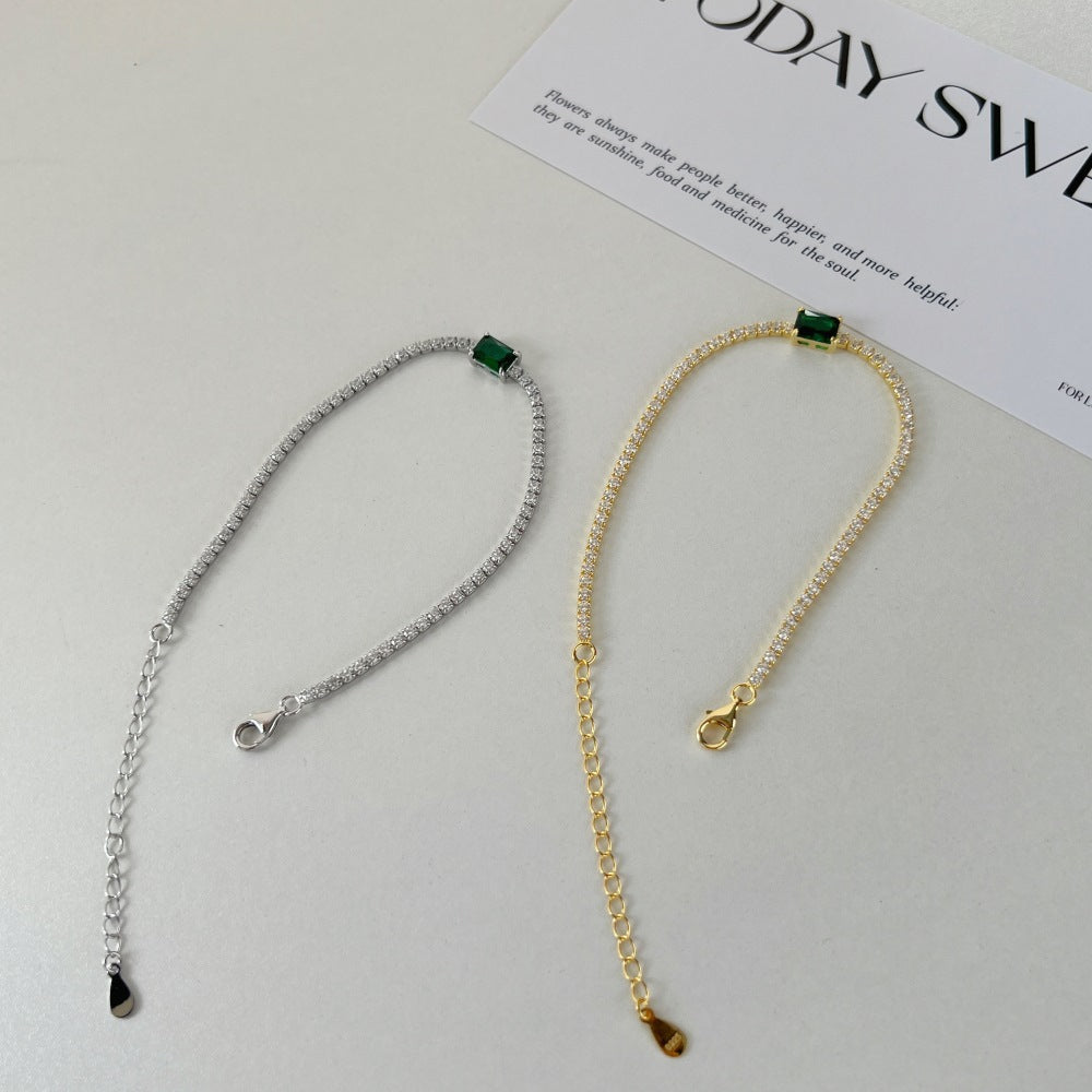 Pulsera de tenis de lujo con circonita esmeralda