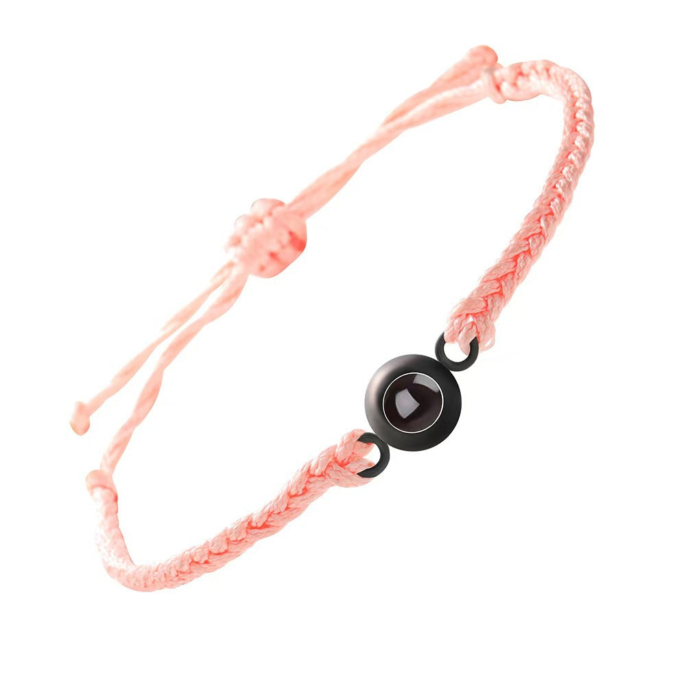 Pulsera de pareja tejida con proyección de fotos