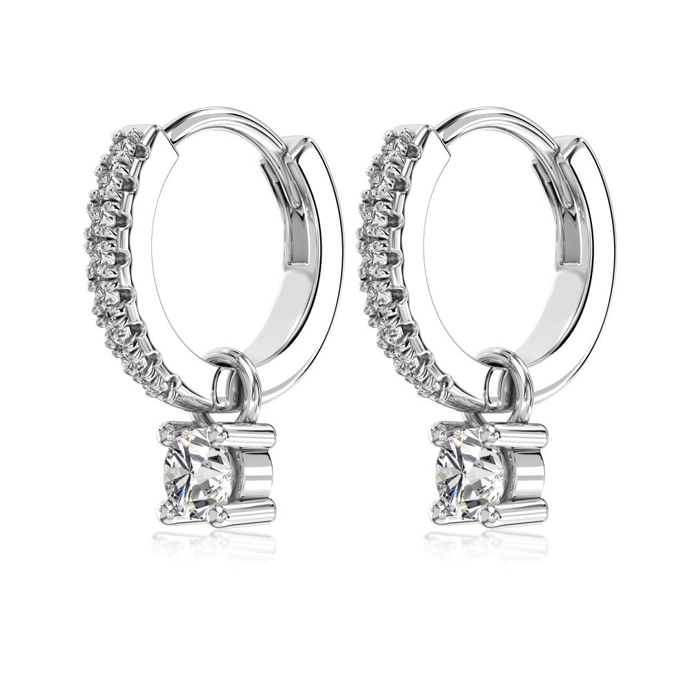 Pendientes redondos de circonita con personalidad de moda