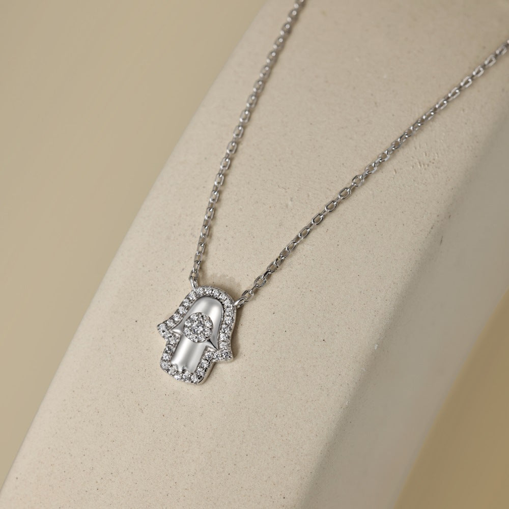 Collar de circón con palma y personalidad de moda