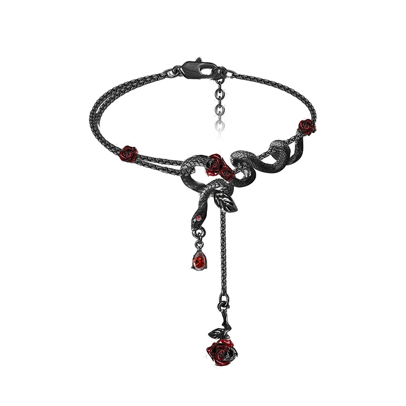 Serpentine rose bracelet