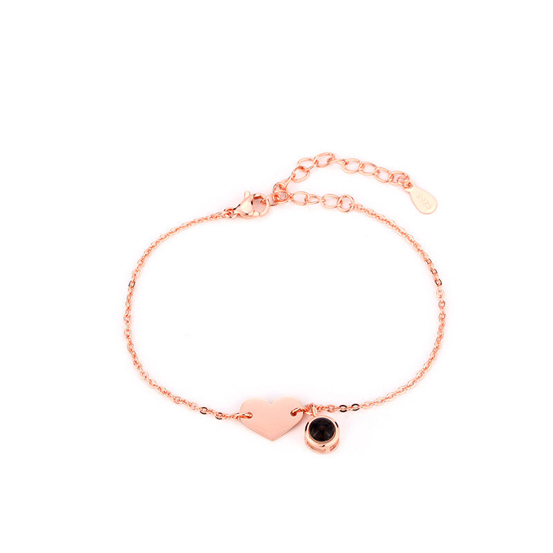 Pulsera de proyección de lenguaje grabado en forma de corazón