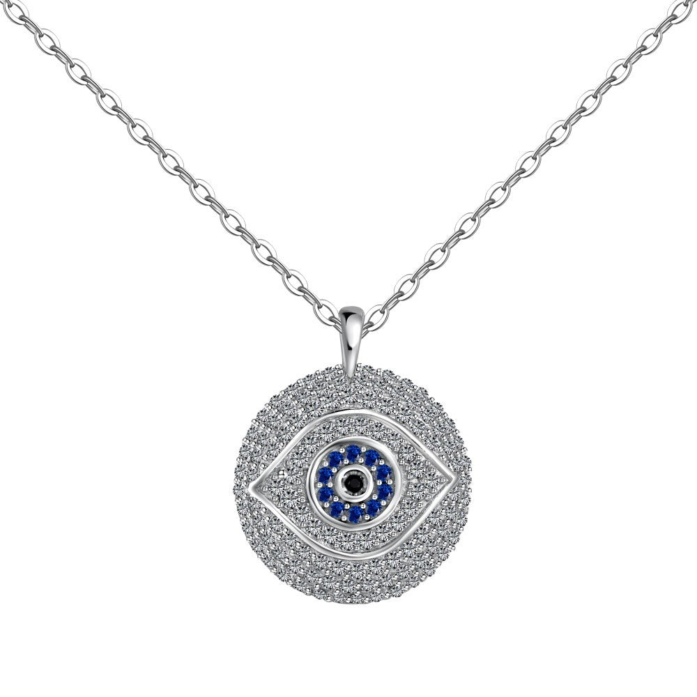 Collar de ojo de diablo redondo con personalidad simple y elegante
