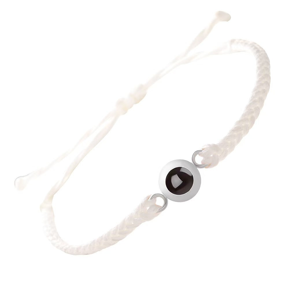 Pulsera de pareja tejida con proyección de fotos