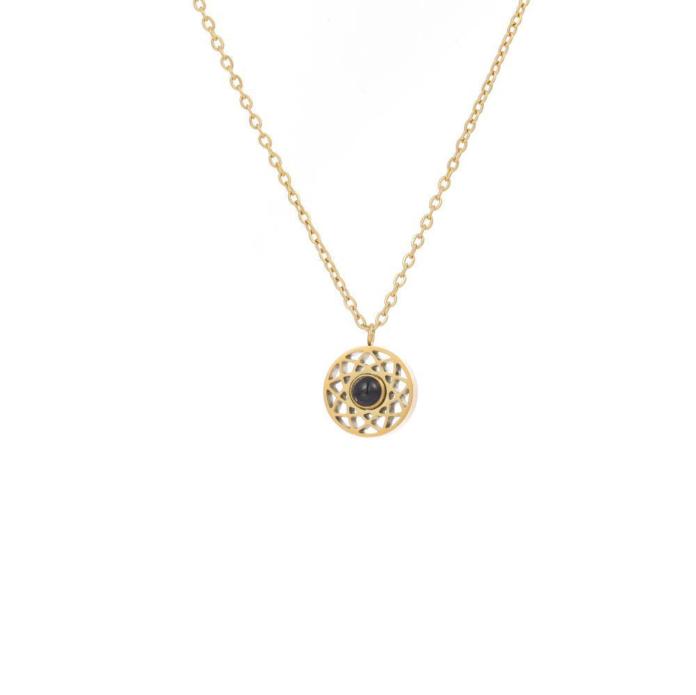 Projection photo couple necklace