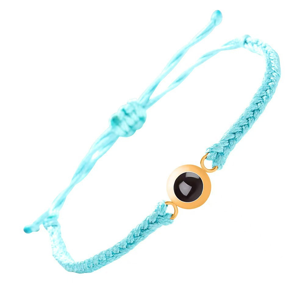 Pulsera de pareja tejida con proyección de fotos