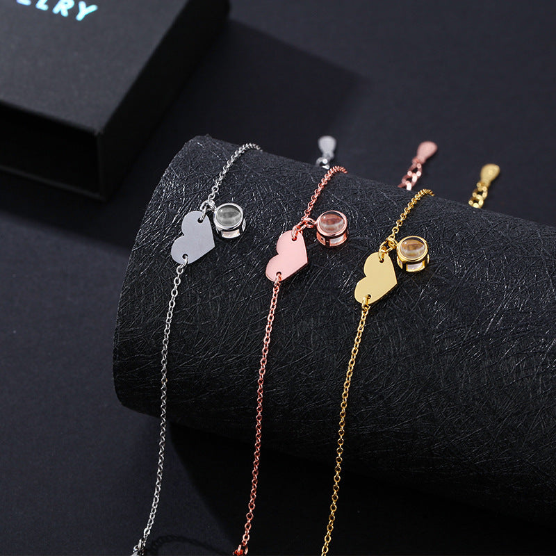 Pulsera de proyección de lenguaje grabado en forma de corazón