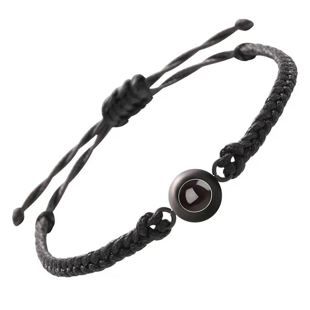 Pulsera de pareja tejida con proyección de fotos