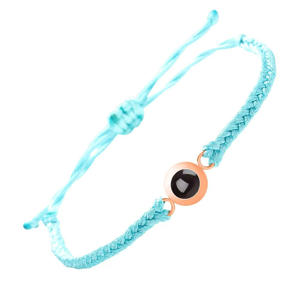 Pulsera de pareja tejida con proyección de fotos
