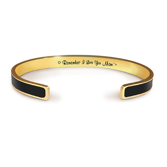Laser Engraved Oil-Dripping Gold Bracelet