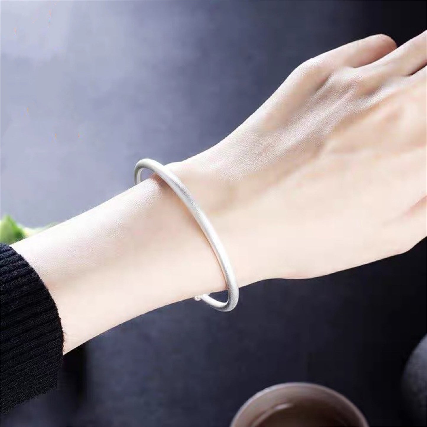 Pulsera de plata de ley de moda