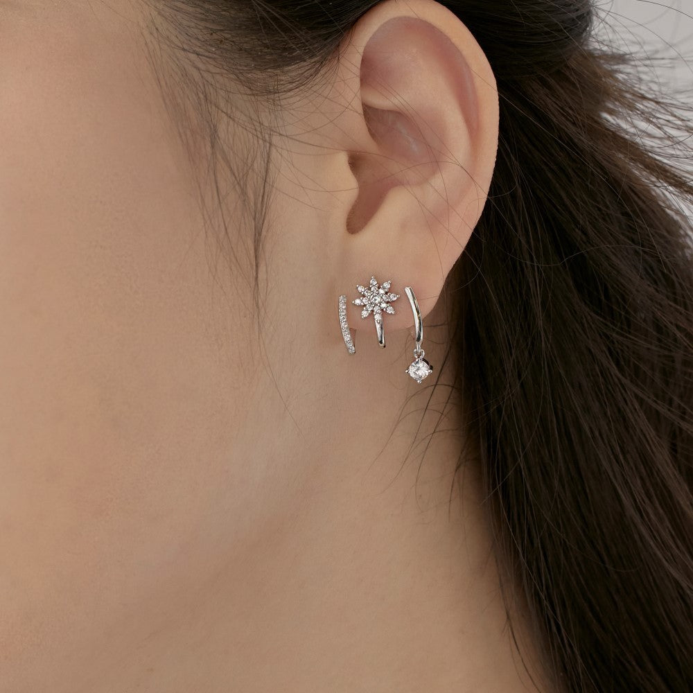 Pendientes de estrella de ocho puntas con circonitas, modernos y personalizados.