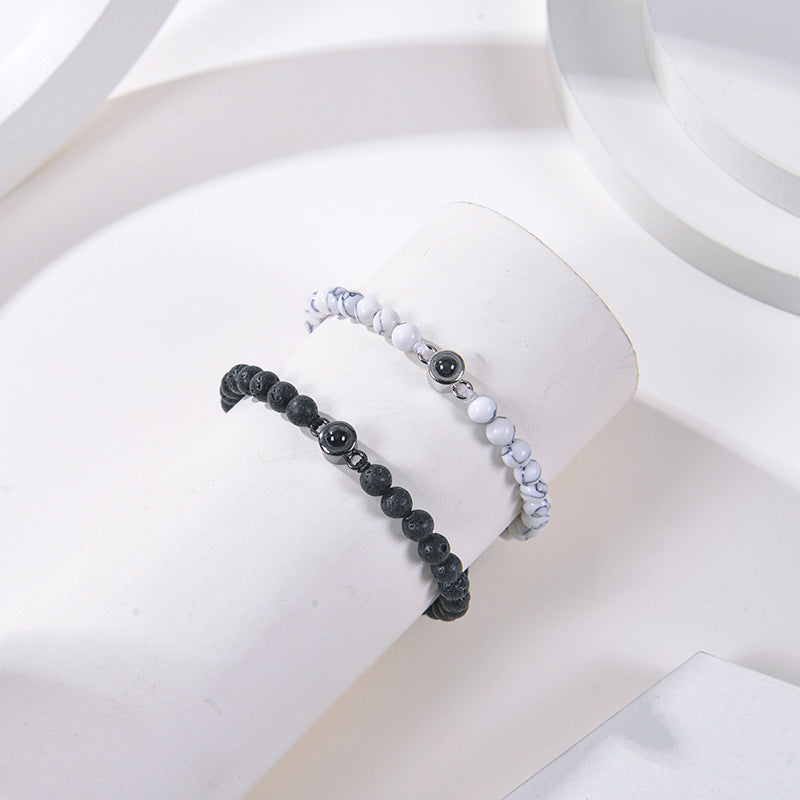 Pulsera turquesa con proyección de fotos