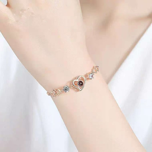 Love Zircon Photo Projection Bracelet