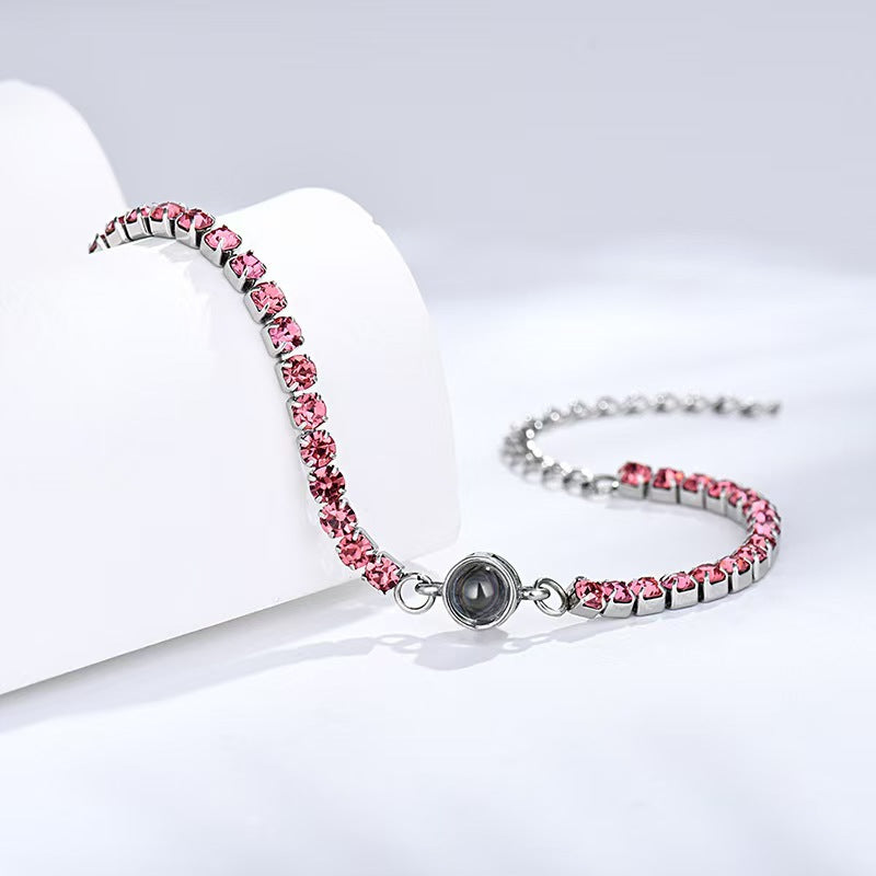 Pulsera fotográfica con proyección de diamantes de colores