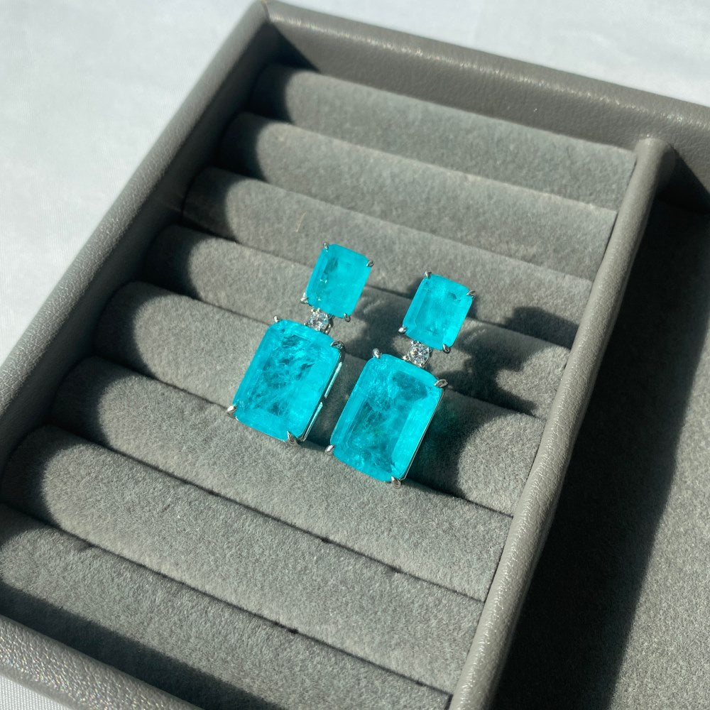 Pendientes azul claro de alta gama