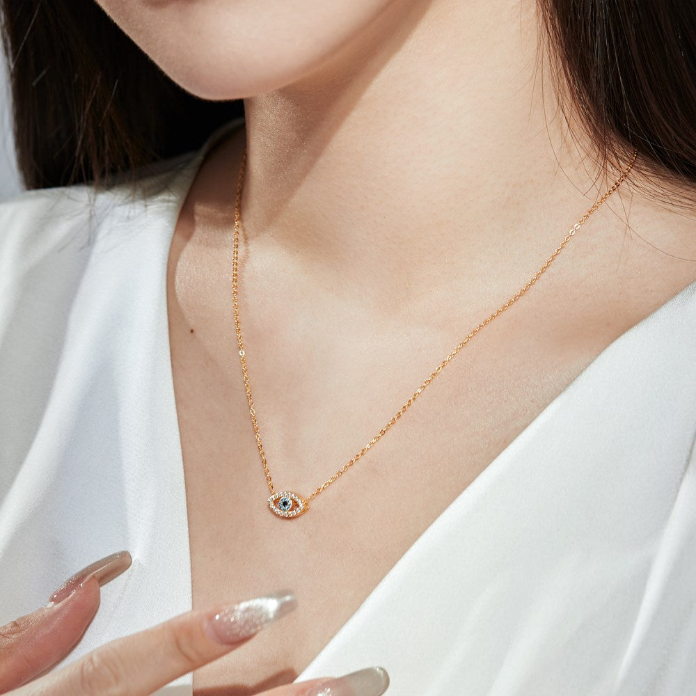 Collar con colgante de ojo de diablo de circón con personalidad de moda
